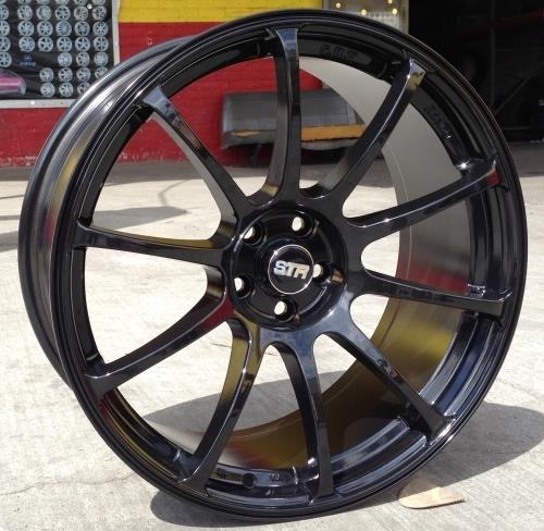 STR RACING-610 GLOSS BLACK 18X8.5 5X4.5+30 **STAGGERED ONLY**